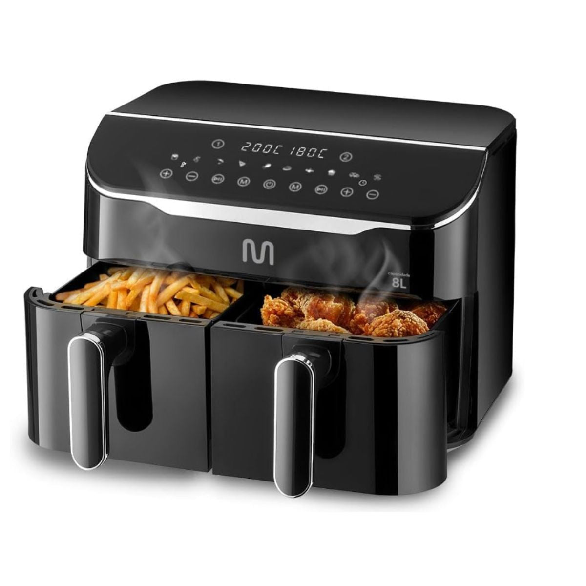 Fritadeira Elétrica AirFryer 8l 2 Gavetas 127V Digital 1800W