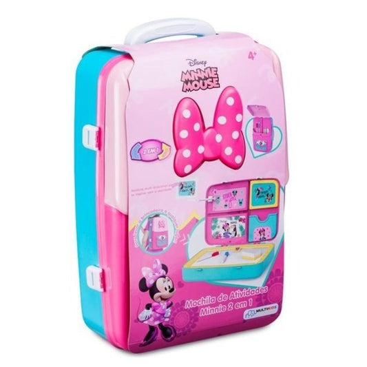 Mochila De Atividades Minnie Com Acessórios Multikids 2 Em 1