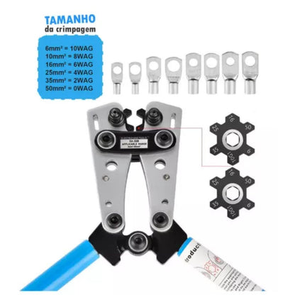 Alicate Crimpador Terminal Olhal De 6 Até 50mm Compressão