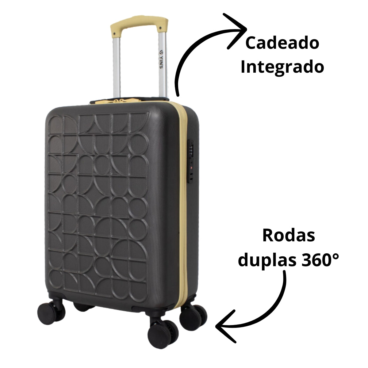 Mala Viagem Bordo Painel Artistico Retro Alto Relevo Rodinhas Duplas 360°