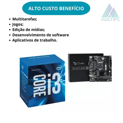 Pc Computador Intel I3 8GB DDR4 240 SSD 6° Geração Win10 Pro