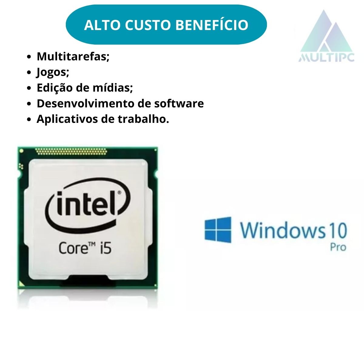 Computador PC Intel Core I5 2400S  8GB  RAM 240 SSD Win10Pro