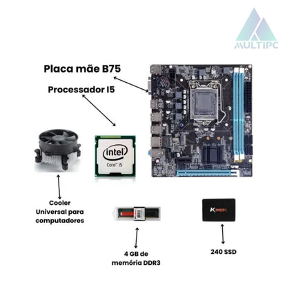 Computador PC Intel Core I5 2400S  8GB  RAM 240 SSD Win10Pro