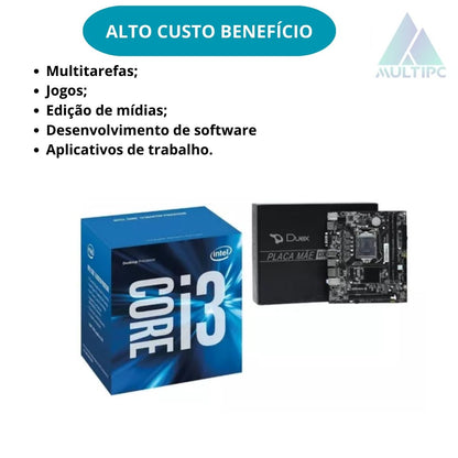 Computador MultiPc Intel Core I3 6100 (6ª Geração) 8GB RAM DDR4 120 SSD Win10 Pro