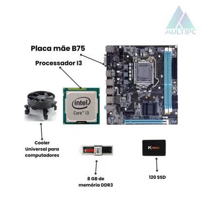 Computador Pc Intel Core I3 2100 8GB DDR3 120 SSD Win10 Pro