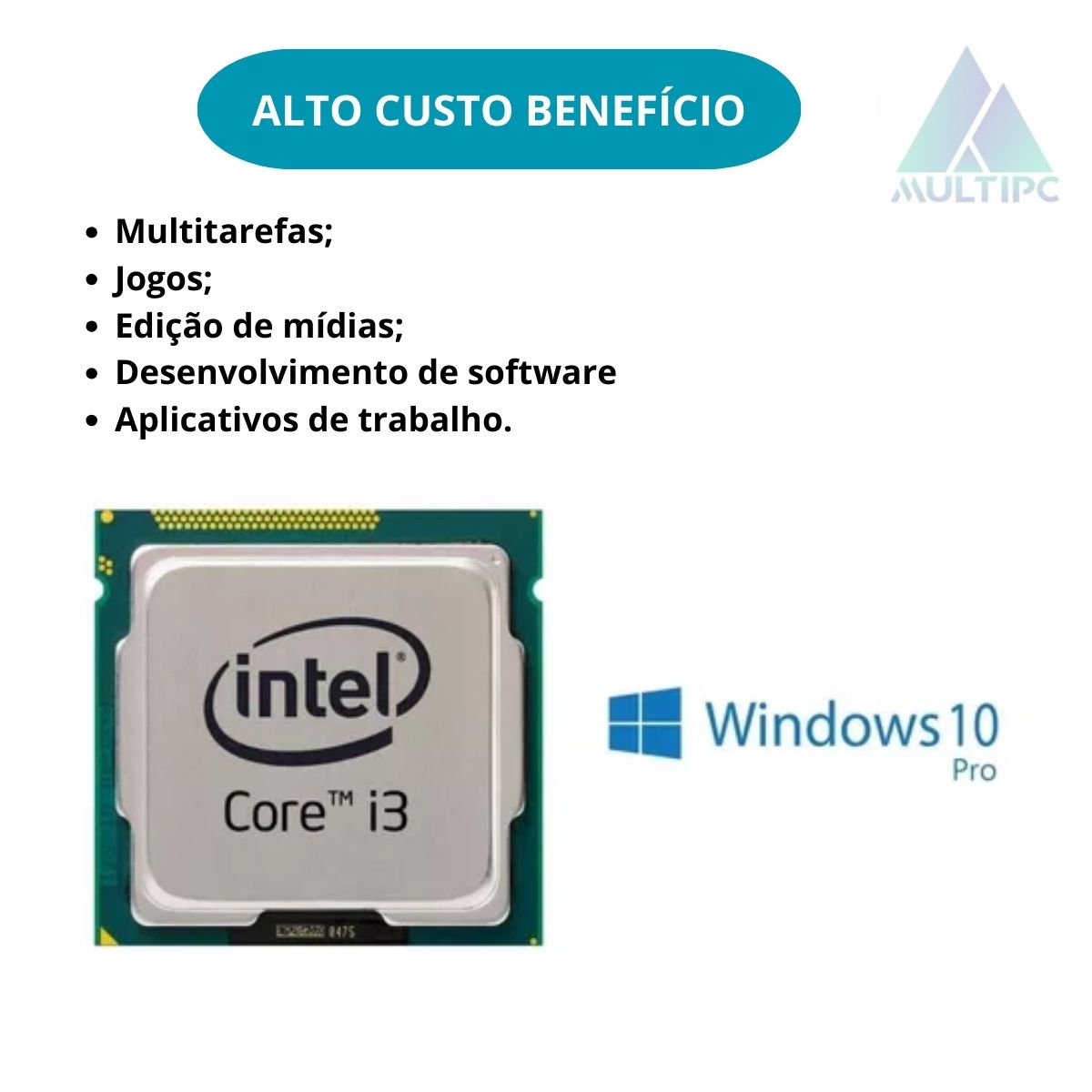 Computador Pc Intel Core I3 2100 4GB DDR3 120 SSD Win10 Pro