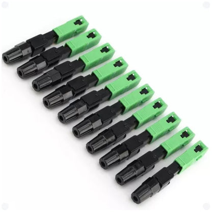 10 Pçs Conector Fibra Optica SC/APC Fast Rápido Ftth Verde