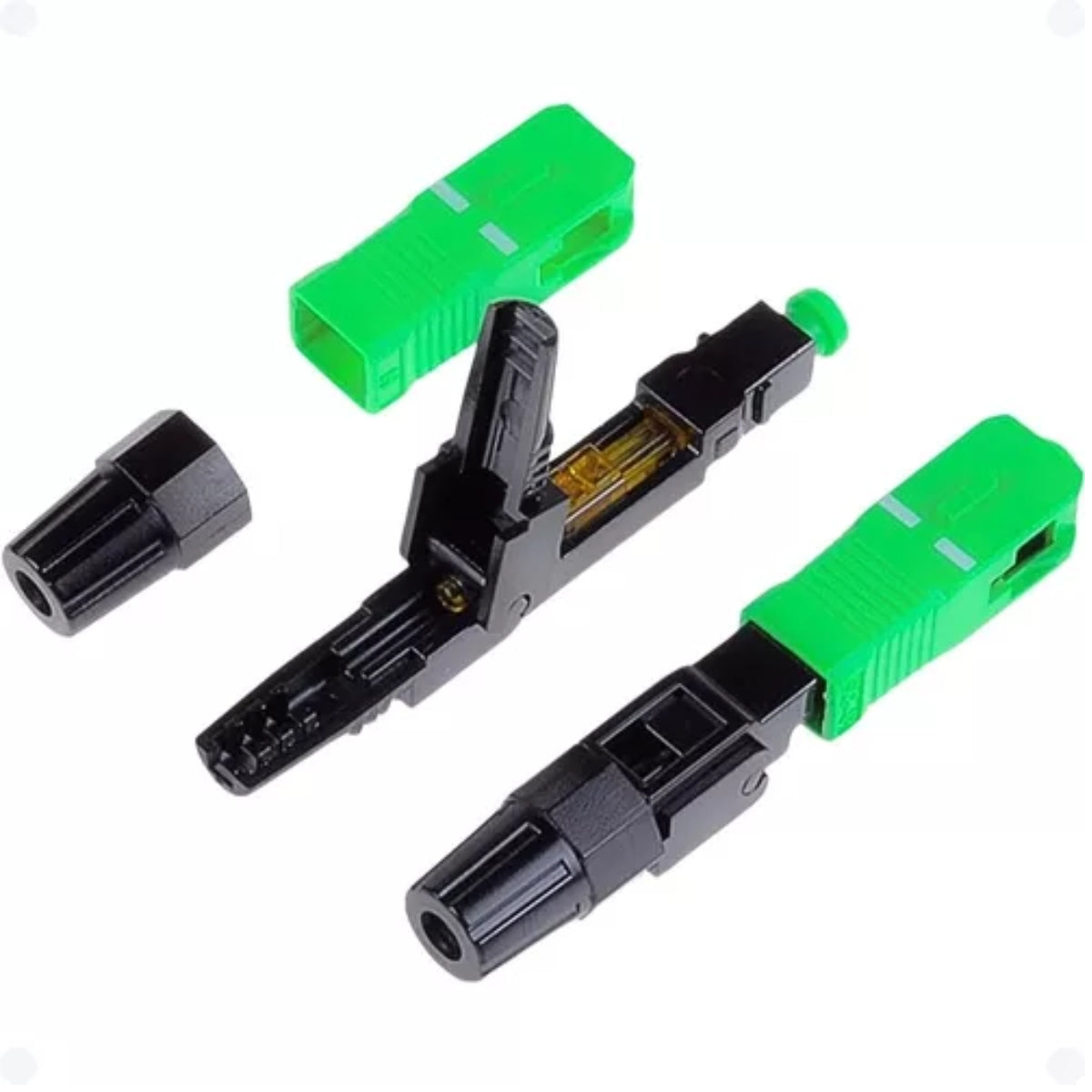 10 Pçs Conector Fibra Optica SC/APC Fast Rápido Ftth Verde