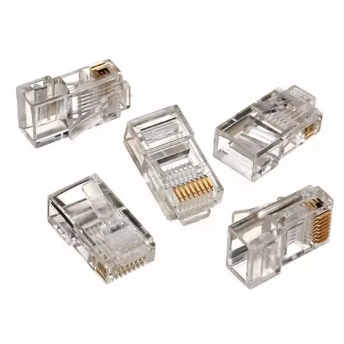 Pacote c/ 1000un Conector RJ45 Cristal 8P8C Cat5 Ethernet