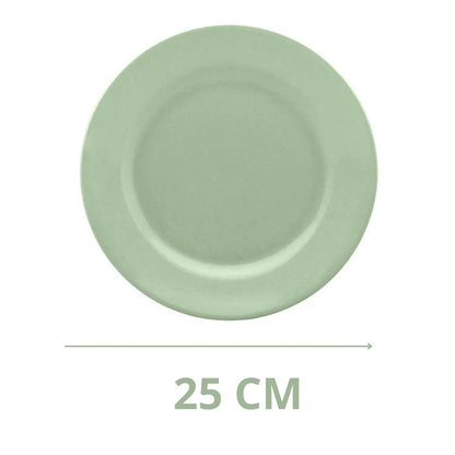 Pratos de Melamina 12 pçs Raso 25cm Verde Bar Restaurante