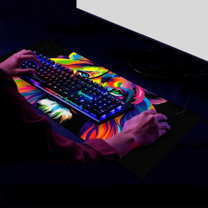 Mousepad Grande Superficie Speed Leão Estilizado 70x30x0,3cm