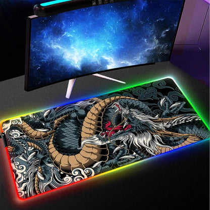 Mousepd Grande Speed LED RGB 11 Cores 80x30cm - Dragão Azul