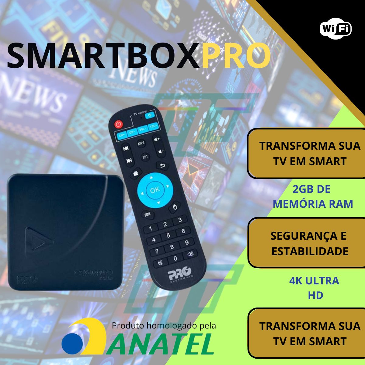 Tv Box Aparelho Android Converta Sua Tv Em Smart 4k HD 16GB