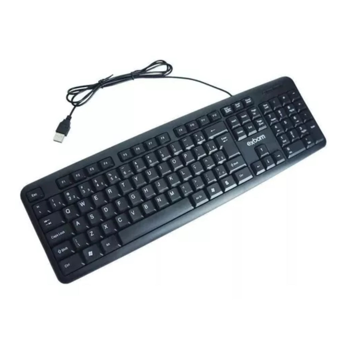 Teclado Exbom Padrão Abnt2 Com Fio USB P/ Pc Notebook Bk-102