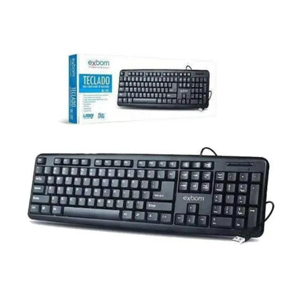 Teclado Exbom Padrão Abnt2 Com Fio USB P/ Pc Notebook Bk-102