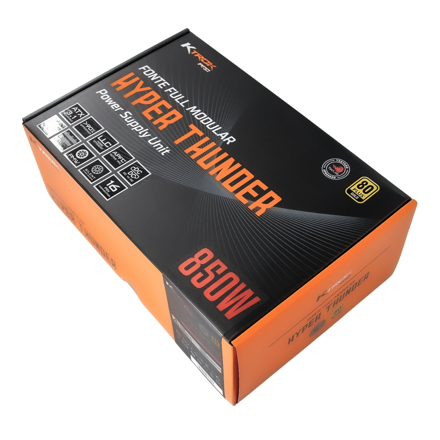 Fonte Gamer Ktrok Hyper Thunder 850W Full Modular Gold Atx 3.1