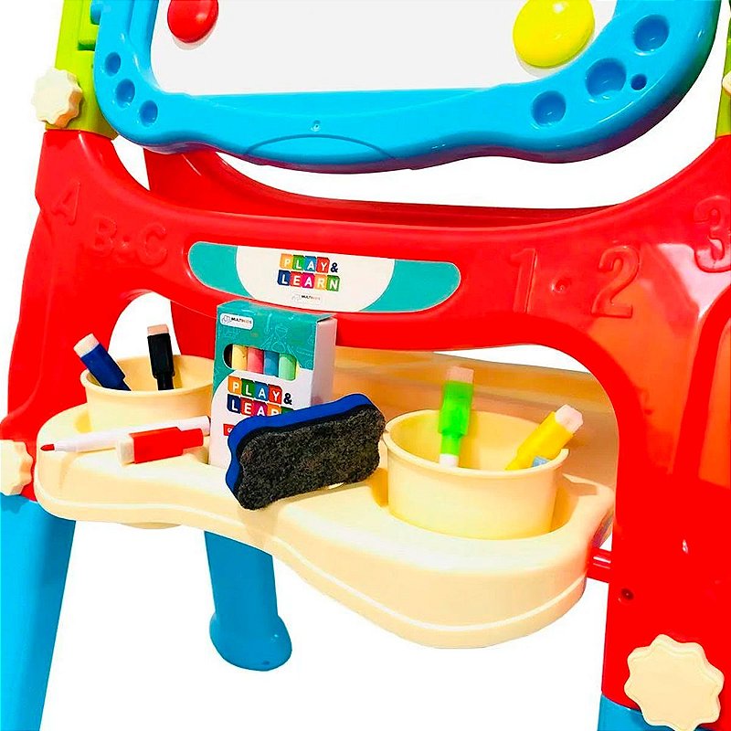 Lousa Mágica Play & Learn Dupla Face 2 Em 1 Multikids BR1214