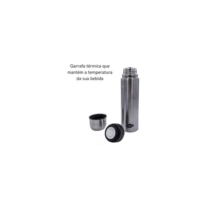 Garrafa Térmica Inox 500ml Para Água Café Chá Com Click Top