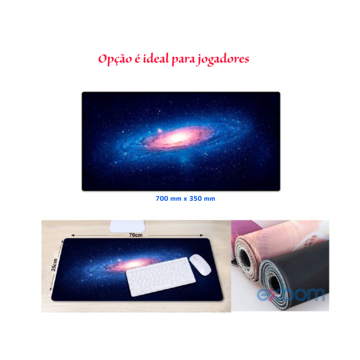 Mouse Pad Speed Gamer Extra Grande 700 x350 x 3 mm Galáxia