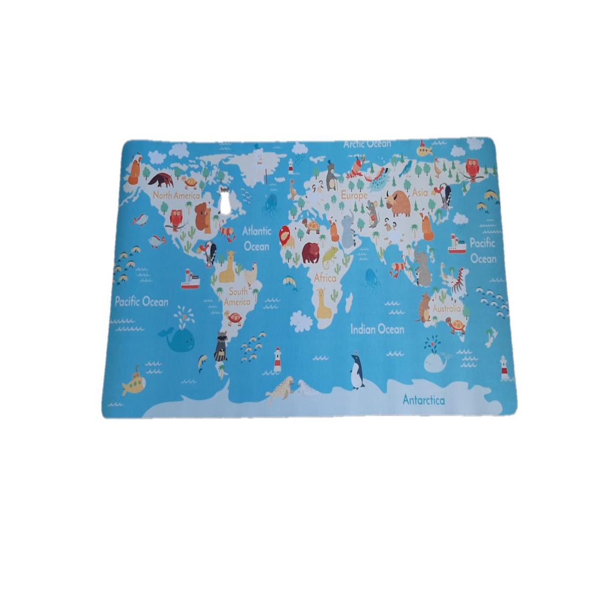 Mouse Pad Gamer Extra Grande Mapa Mundi Animais 700x350x3mm