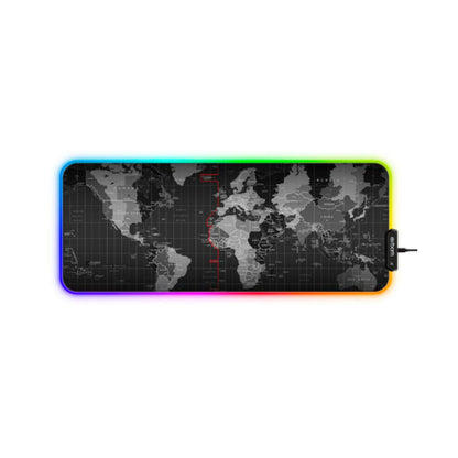 Mousepad Gamer Grande Com Led RGB 11 cores 80x30cm - Mapa Mundi