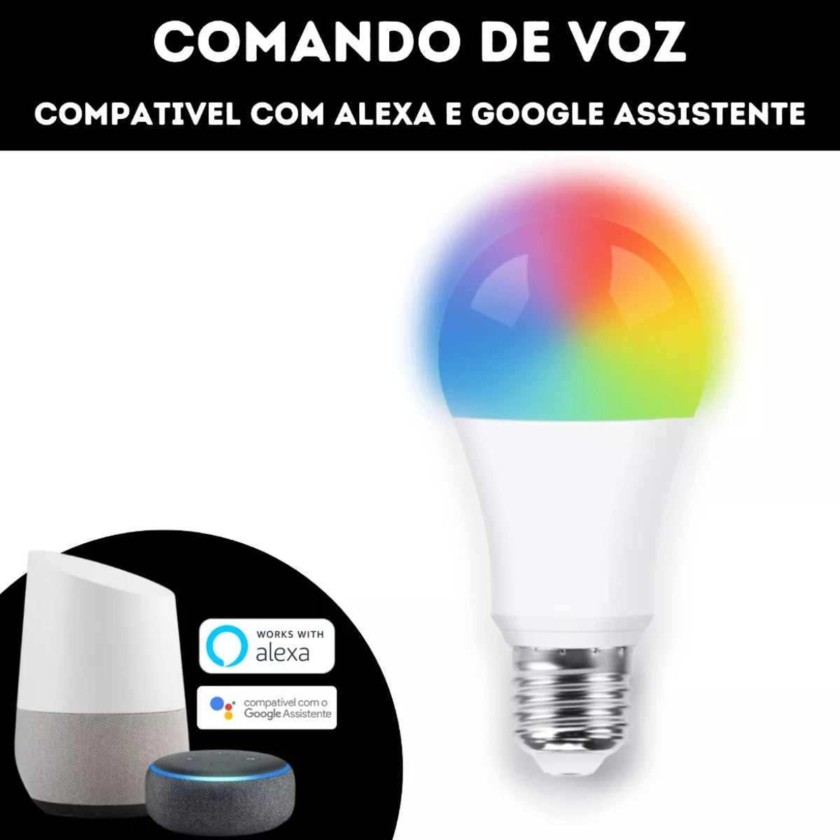 Lâmpada Inteligente RGB Led 9W Smartlife Wi-fi Google Alexa