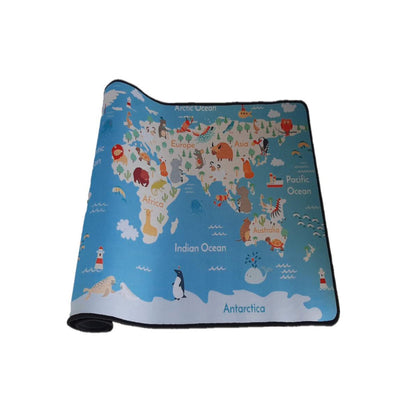 Mouse Pad Gamer Extra Grande Mapa Mundi Animais 700x350x3mm