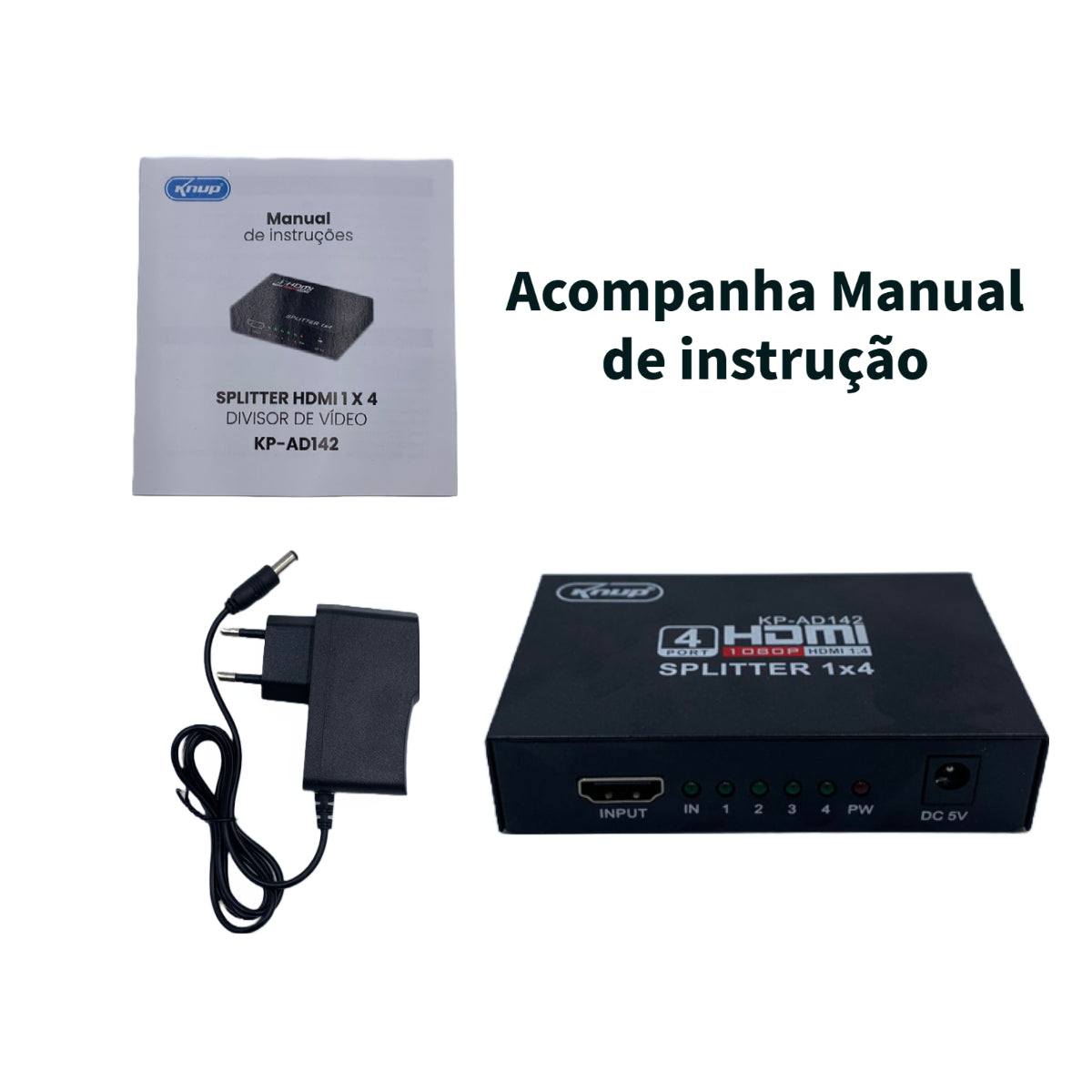 Splitter Distribuidor Hdmi 1x4 3d Divisor Full Hd 1.4 1080p