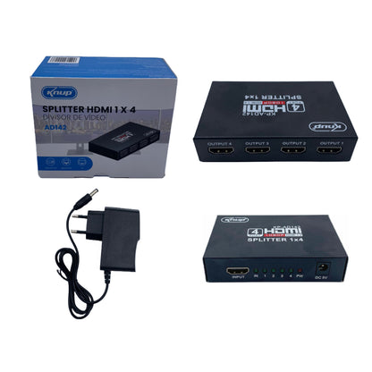 Splitter Distribuidor Hdmi 1x4 3d Divisor Full Hd 1.4 1080p