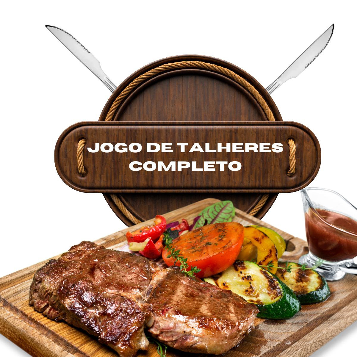 Jogo de Talheres Completo Faqueiro 12 unidades Inox Restaurante