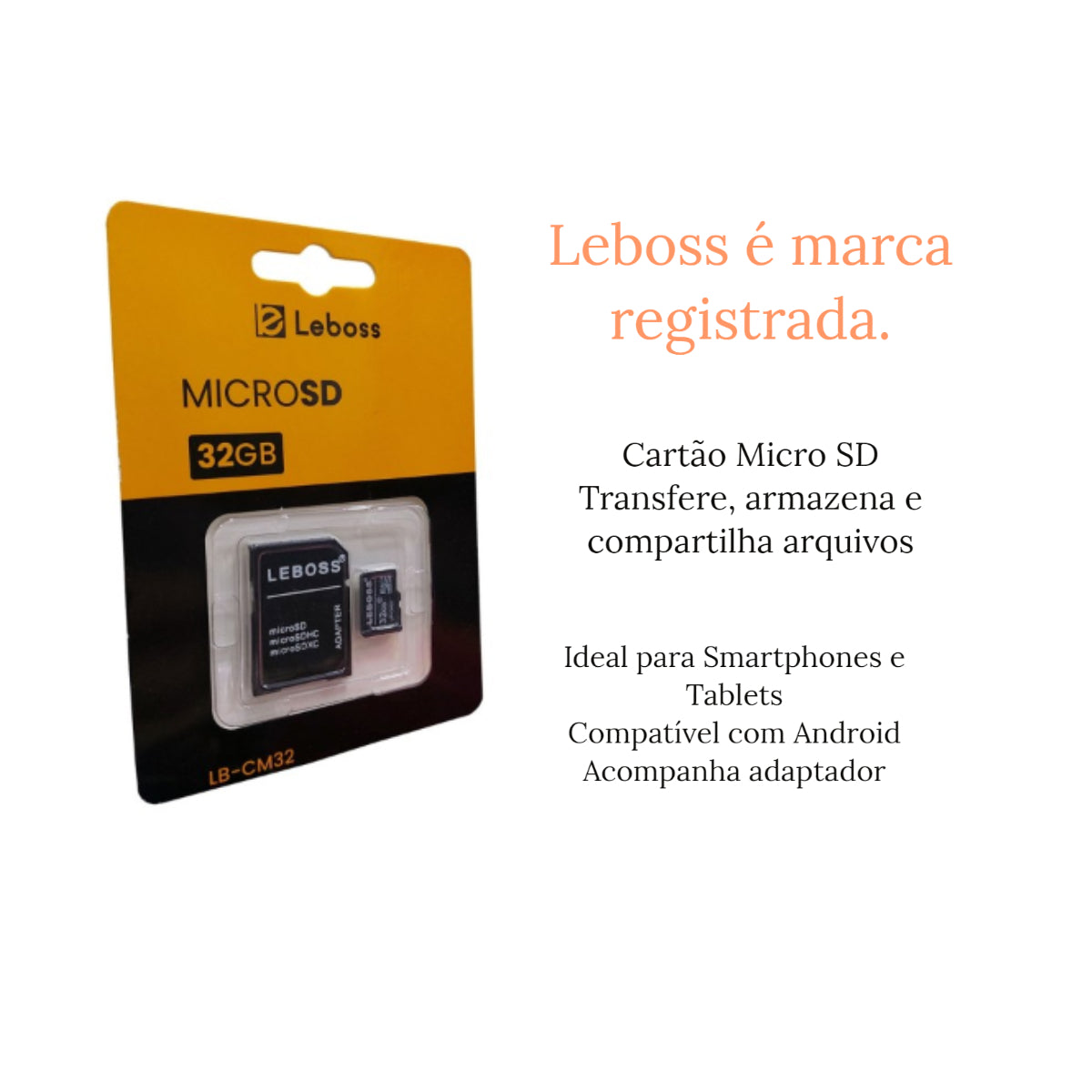 Cartão de Memória Micro SD, 32Gb Leboss Lb-Cm32