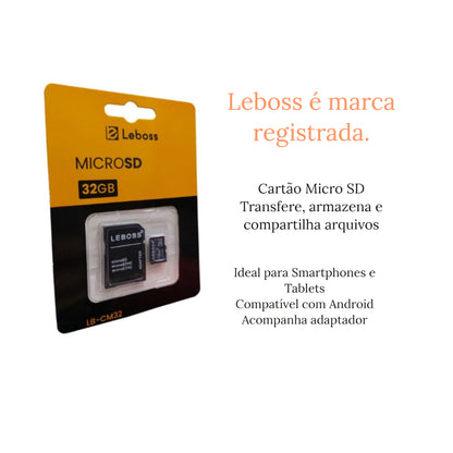 Cartão de Memória Micro SD, 32Gb Leboss Lb-Cm32