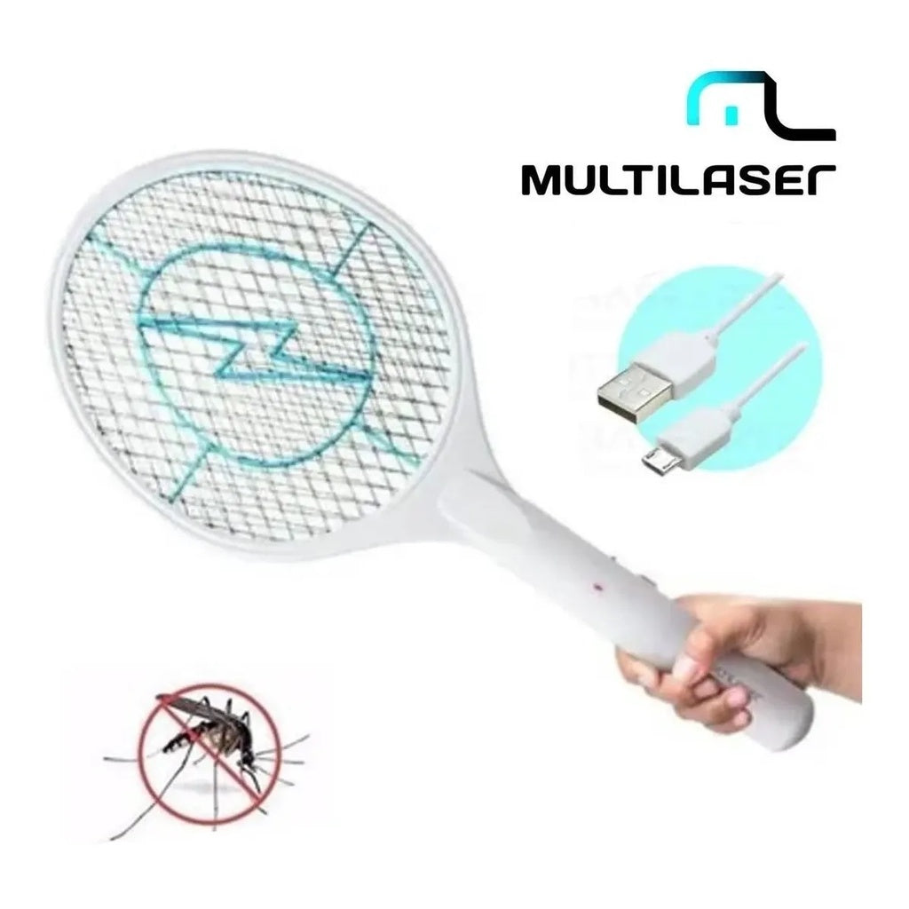 Raquete Elétrica Recarregável Mata Inseto Mosquito Pernilongo Multilaser