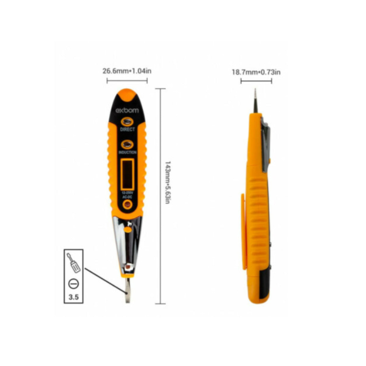 Caneta Detector De Tensão Display Lcd Lanterna Led 12 A 250v