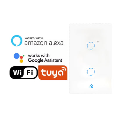 Interruptor Inteligente 2 Botões Touch Wi-fi App Alexa Vidro