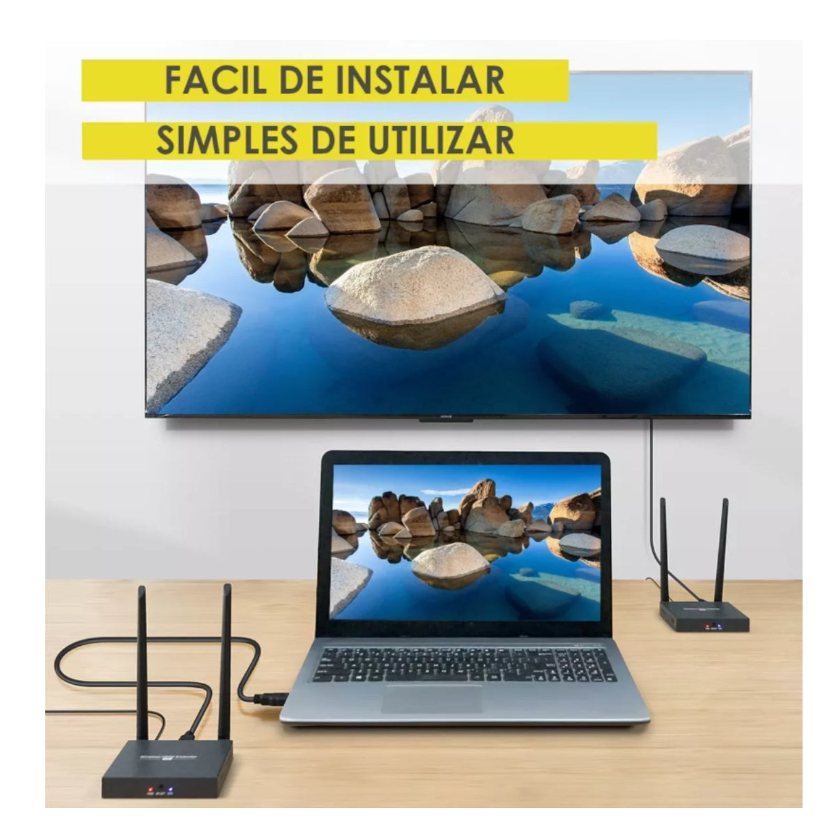 Kit Extensor HDMI 1080P Sem Fio Wireless TX RX Até 200Mts