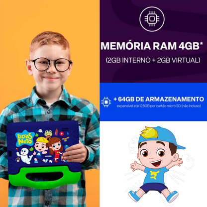 Tablet Infantil Luccas Neto 4GB RAM +64GB  LCD 7" Android 13